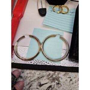 Earrings Pierced Hoops  2.5 inches Stainless Steel